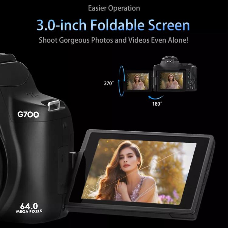 Ordro 4K Ultra HD Rotating Screen Optical Zoom Digital Camera, G700 Ordro 4K Ultra HD Rotating Screen Optical Zoom Digital Camera, G700